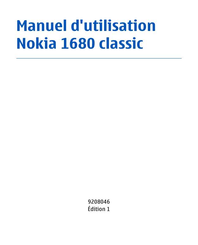 Guide utilisation NOKIA 1680 CLASSIC  de la marque NOKIA