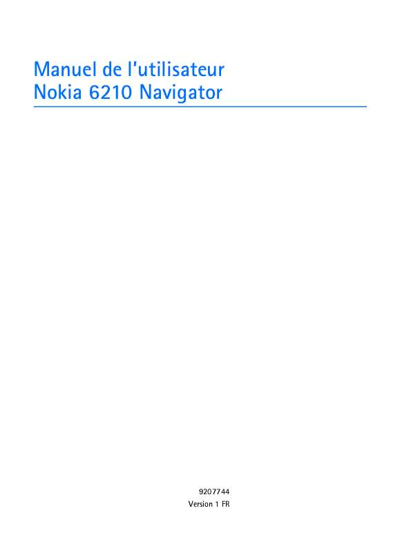 Guide utilisation NOKIA 6210 NAVIGATOR  de la marque NOKIA
