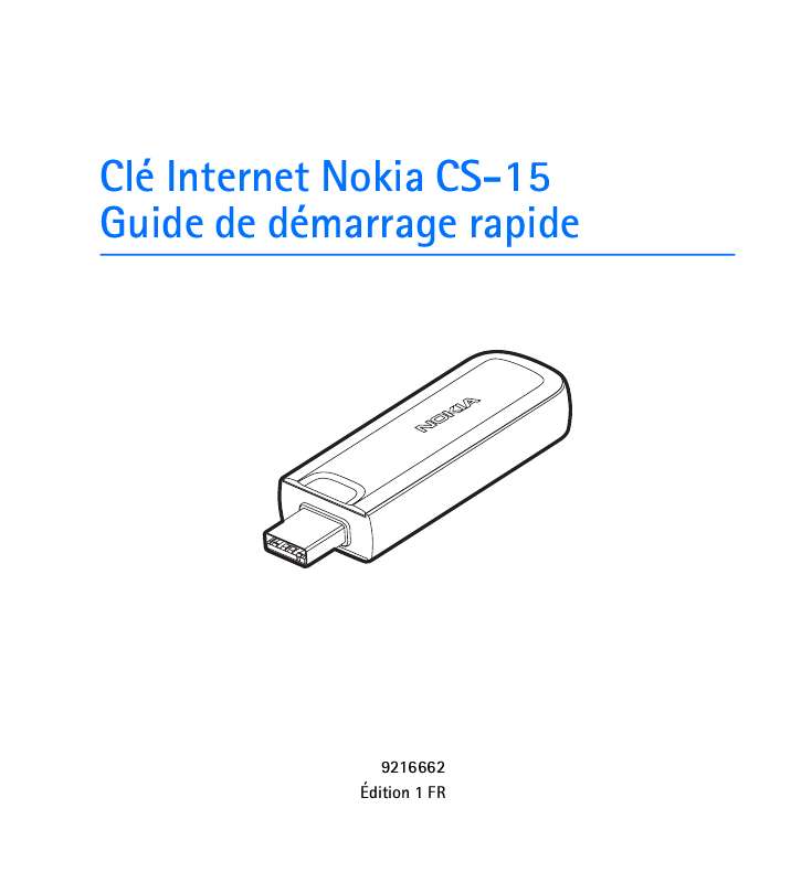 Guide utilisation NOKIA INTERNET STICK CS-15  de la marque NOKIA