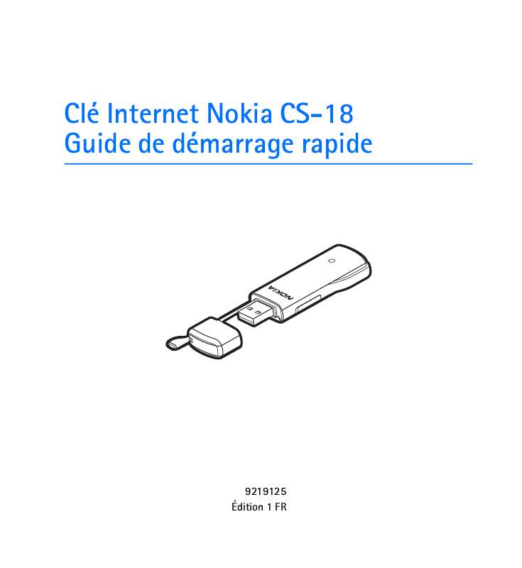 Guide utilisation NOKIA INTERNET STICK CS-18  de la marque NOKIA