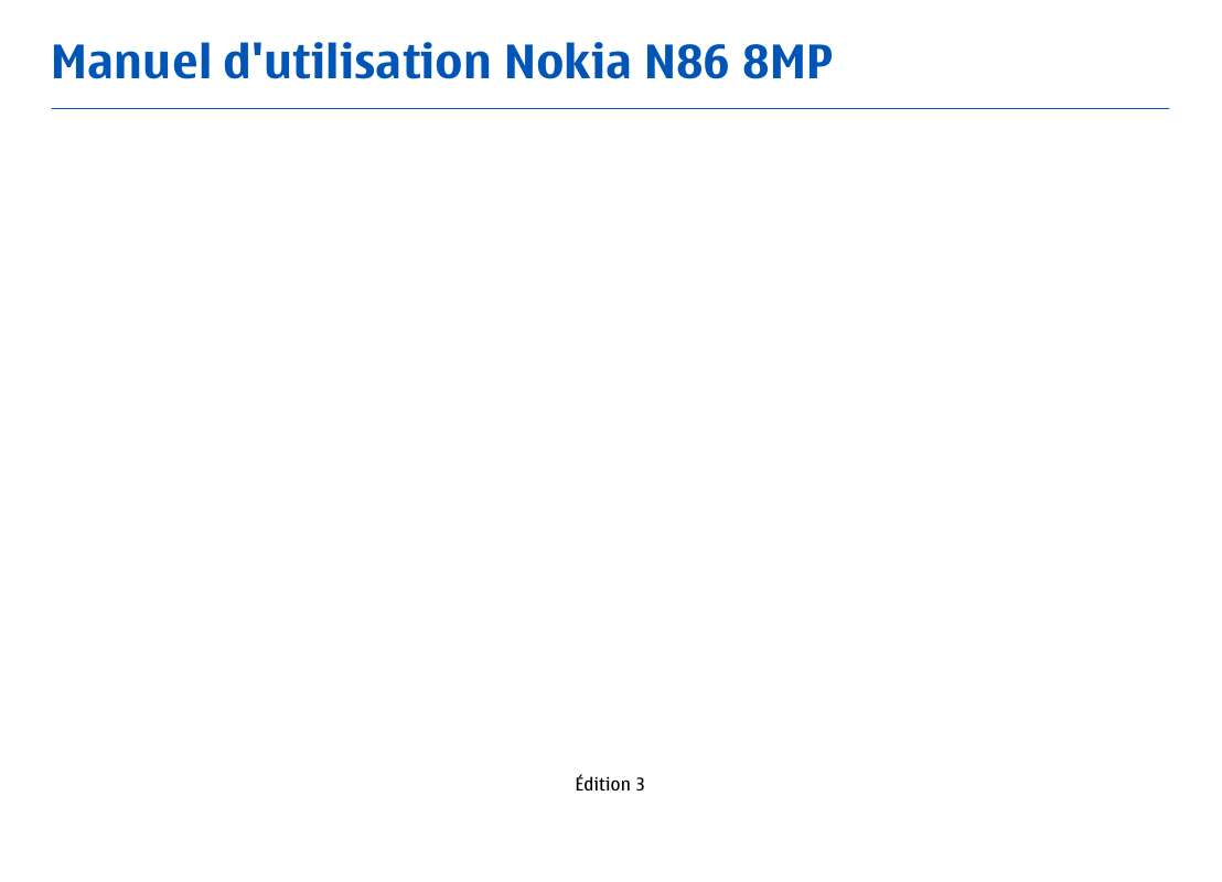 Guide utilisation NOKIA N86 8MP  de la marque NOKIA
