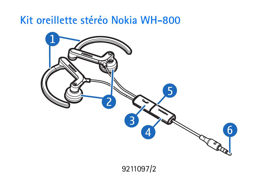 Guide utilisation NOKIA STEREO HEADSET WH-800  de la marque NOKIA
