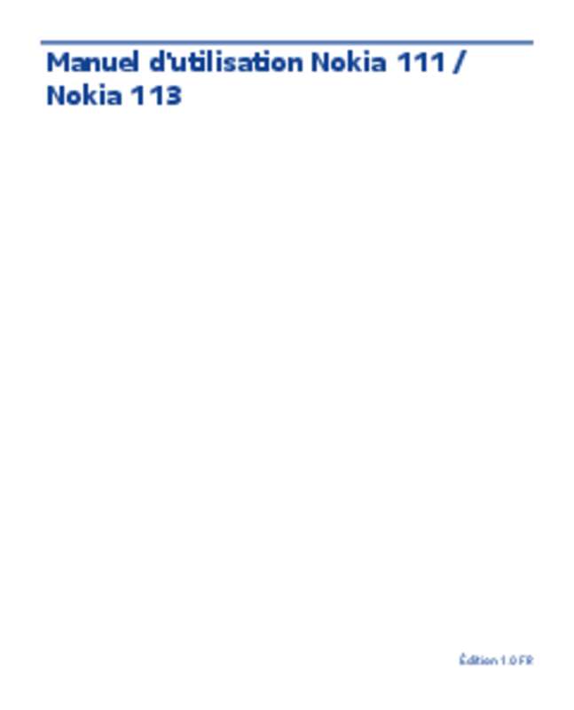 Guide utilisation NOKIA 113  de la marque NOKIA