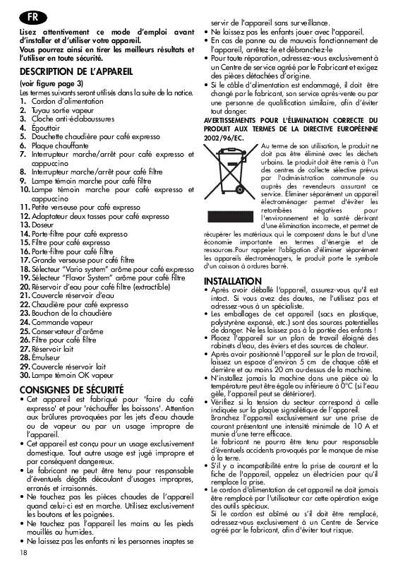 Guide utilisation DELONGHI BCO 130 de la marque DELONGHI