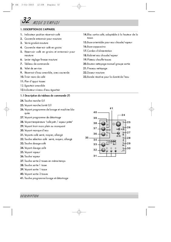 Guide utilisation DELONGHI EC 2000. B de la marque DELONGHI