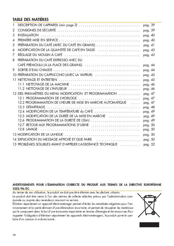 Guide utilisation DELONGHI ESAM 4400 de la marque DELONGHI