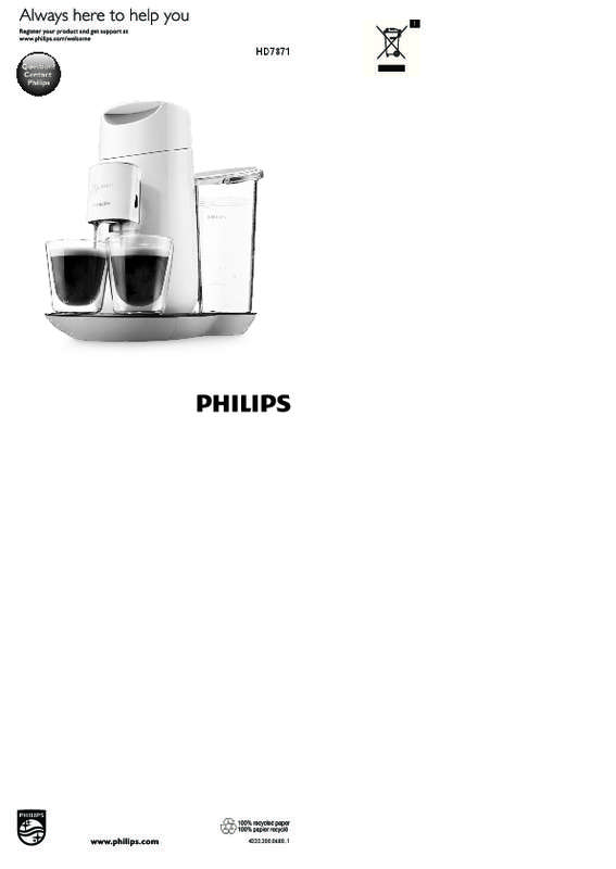 Mode d'emploi Philips Senseo Twist HD7871 (Français - 13 des pages)