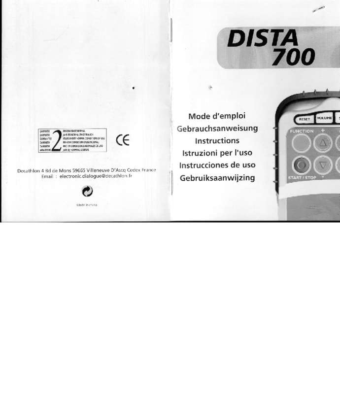 Guide utilisation  GEONAUTE DISTA 700  de la marque GEONAUTE