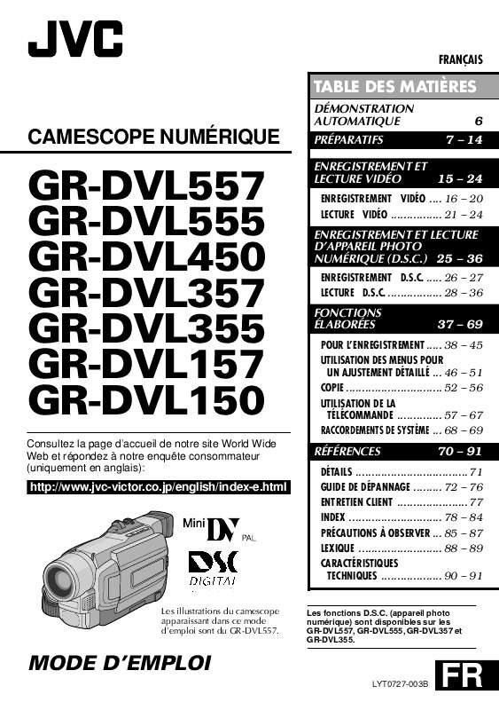 Guide utilisation JVC GR-DVL150  de la marque JVC