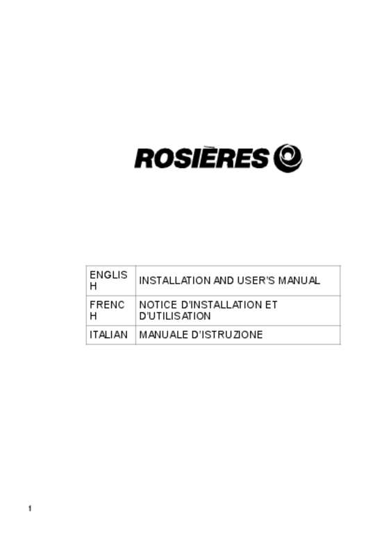 Guide utilisation ROSIERES RBVS685TIN de la marque ROSIERES