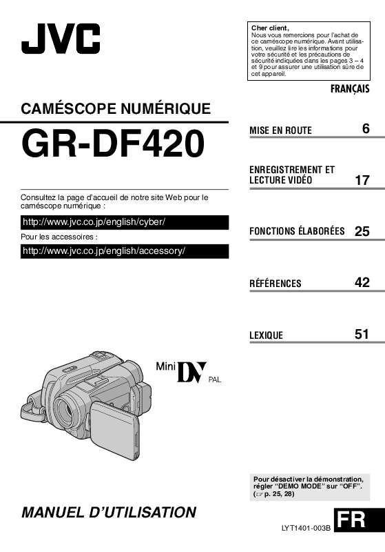 Guide utilisation JVC GR-DF-420  de la marque JVC