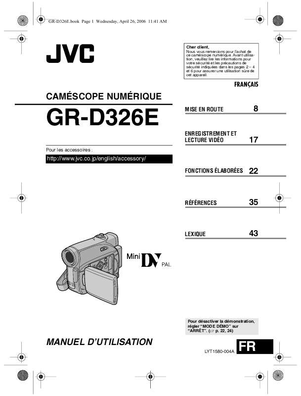 Guide utilisation JVC GR-D326E  de la marque JVC