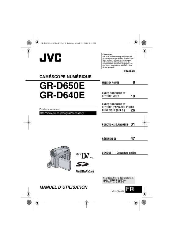 Guide utilisation JVC GR-D640E  de la marque JVC