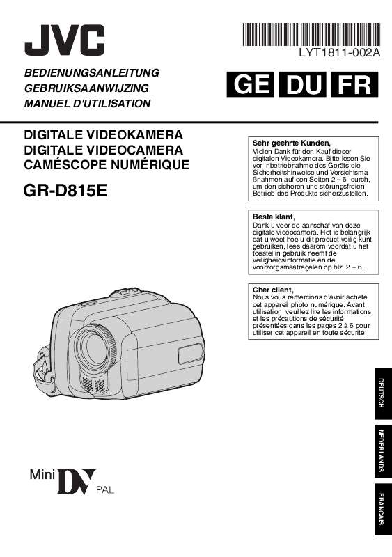 Guide utilisation JVC GR-D815EX  de la marque JVC