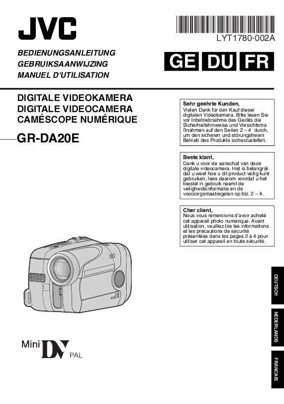 Guide utilisation JVC GR-DA20EX  de la marque JVC