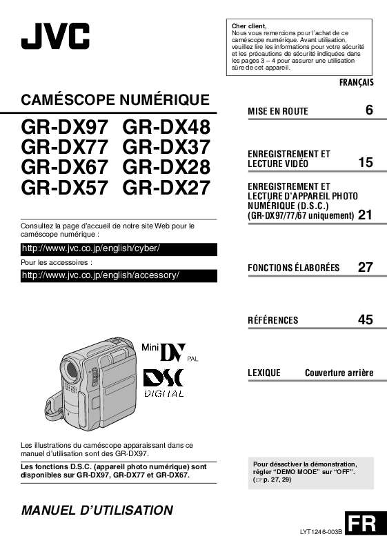 Guide utilisation JVC GR-DX28E  de la marque JVC