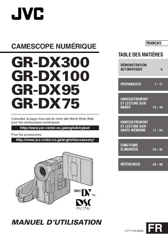 Guide utilisation JVC GR-DX95E  de la marque JVC