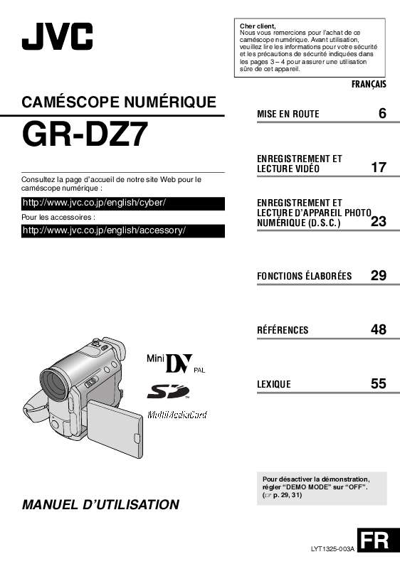 Guide utilisation JVC GR-DZ7E  de la marque JVC
