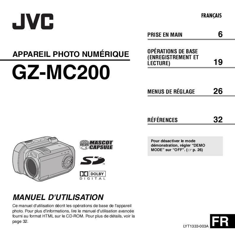 Guide utilisation JVC GZ-MC200E  de la marque JVC