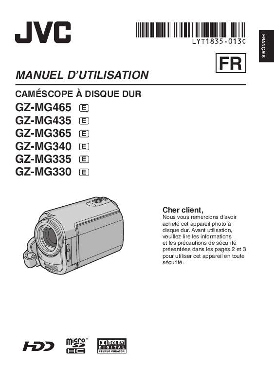 Guide utilisation JVC GZ-MG330  de la marque JVC