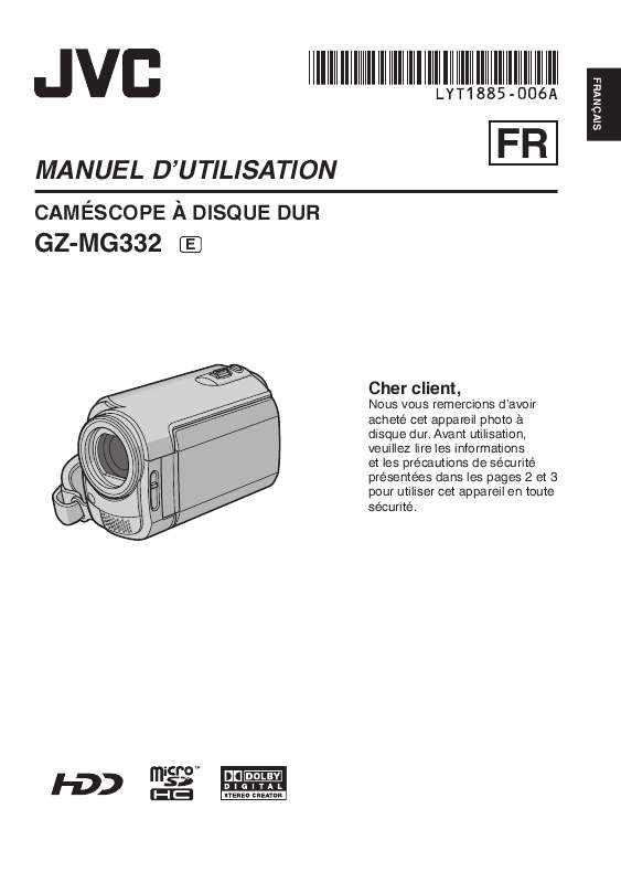 Guide utilisation JVC GZ-MG332  de la marque JVC
