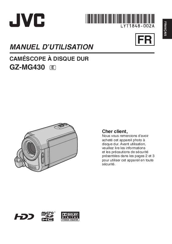 Guide utilisation JVC GZ-MG430  de la marque JVC
