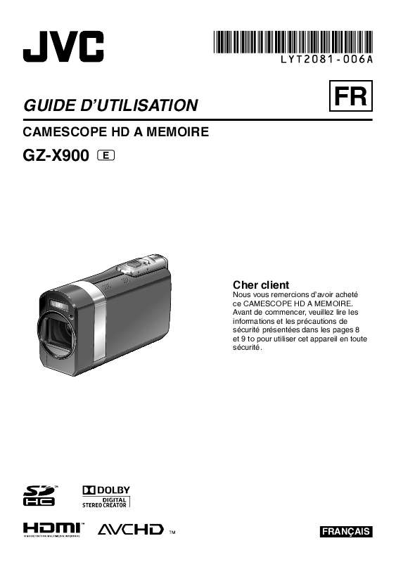 Guide utilisation JVC GZ-X900  de la marque JVC