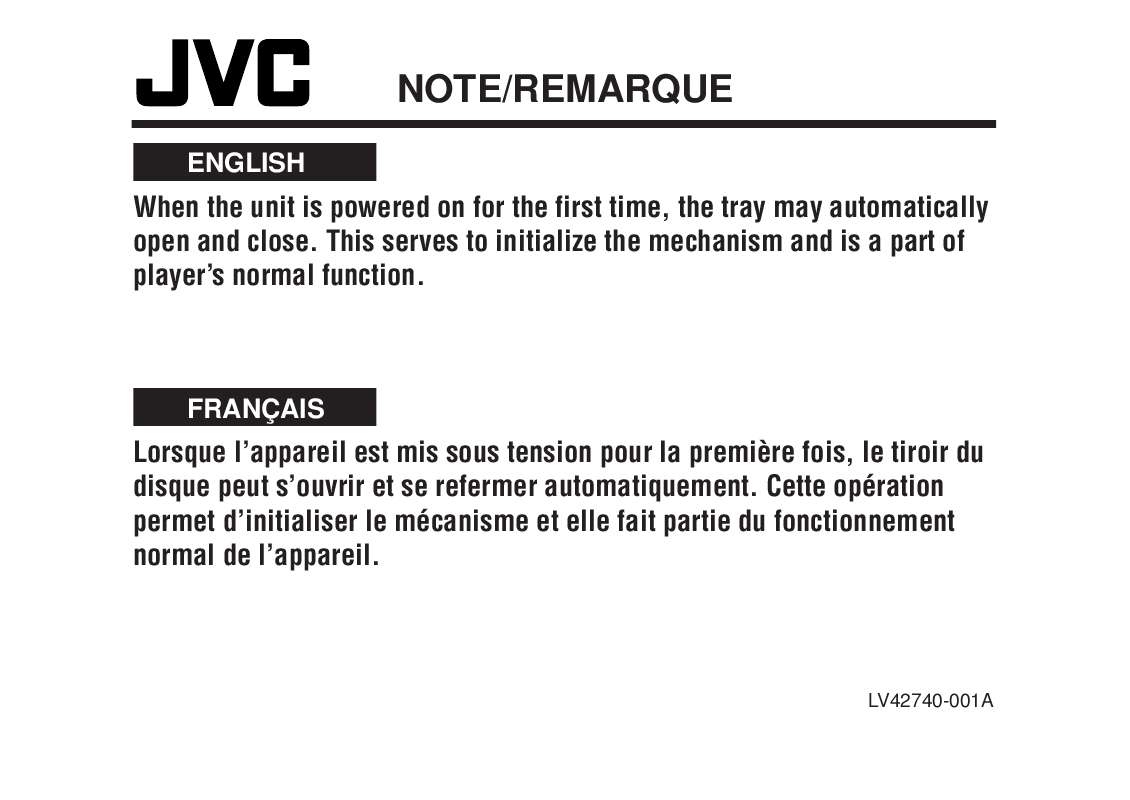 Guide utilisation JVC XV-FA90BK  de la marque JVC