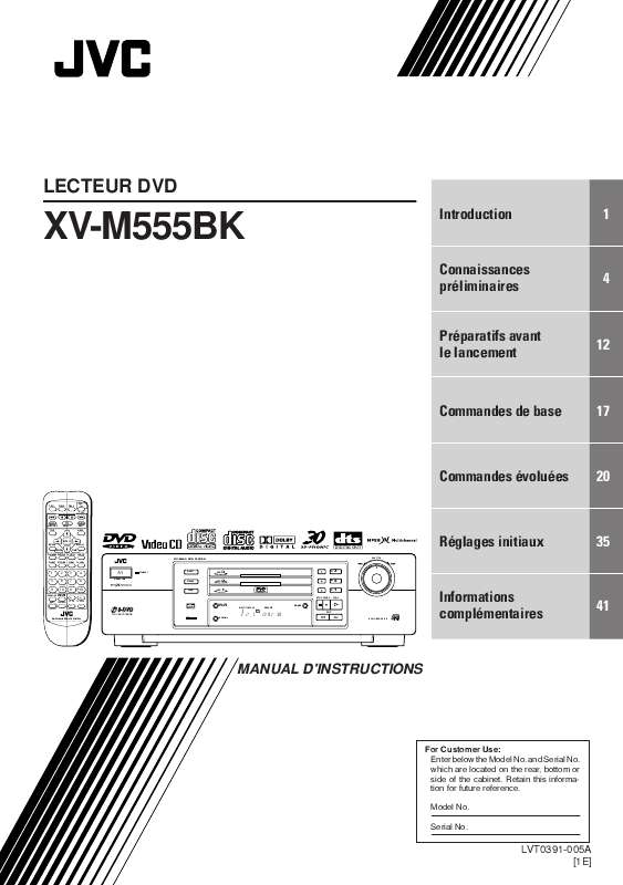 Guide utilisation JVC XV-M555BK  de la marque JVC