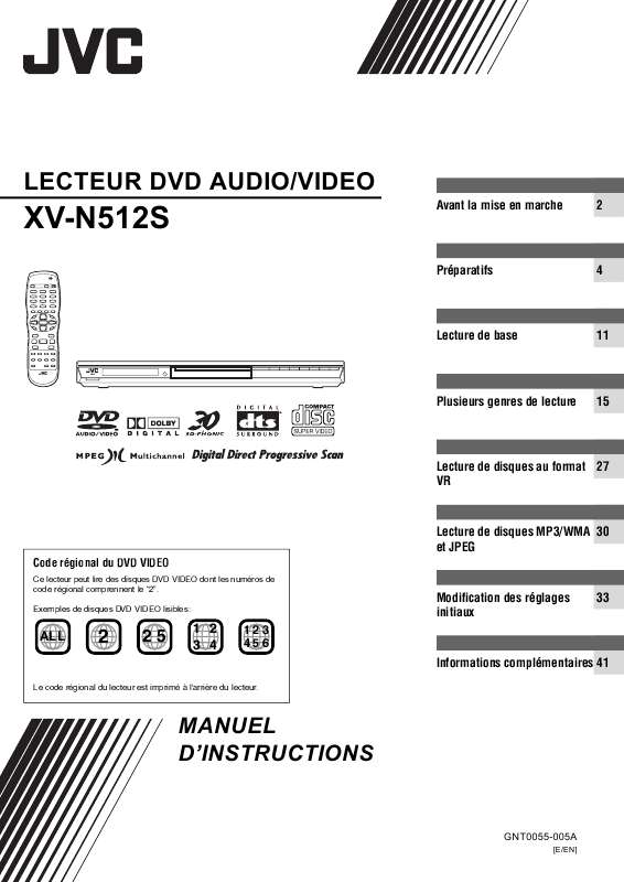 Guide utilisation JVC XV-N512S  de la marque JVC