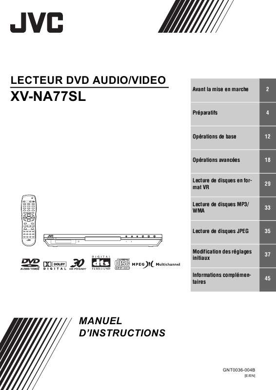 Guide utilisation JVC XV-NA77SL  de la marque JVC