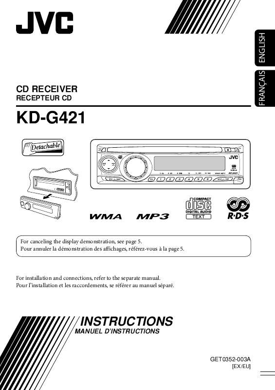 Guide utilisation JVC KD-G421  de la marque JVC