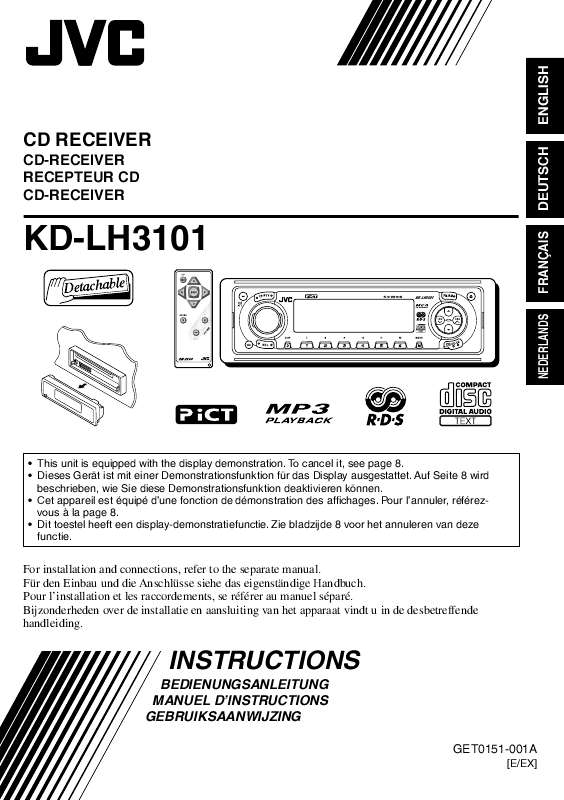 Guide utilisation JVC KD-LH3101  de la marque JVC