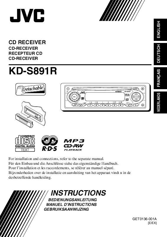 Guide utilisation JVC KD-S891R  de la marque JVC