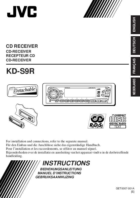 Guide utilisation JVC KD-S9R  de la marque JVC