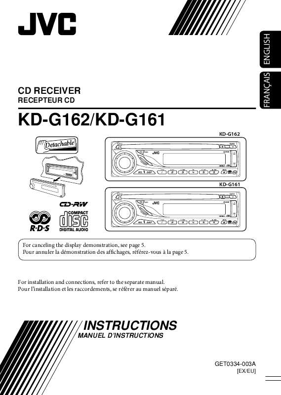 Guide utilisation JVC KD-G161  de la marque JVC