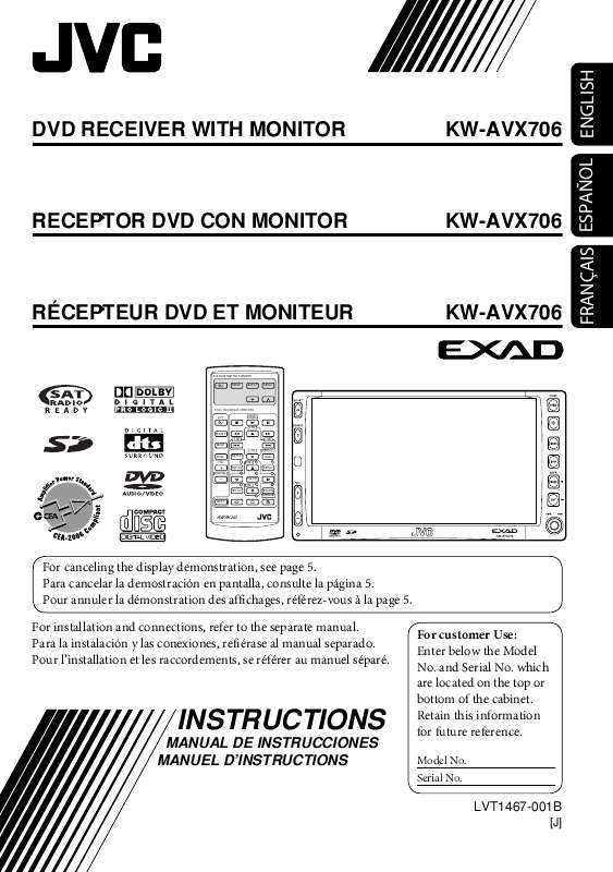 Guide utilisation JVC KW-AVX706  de la marque JVC