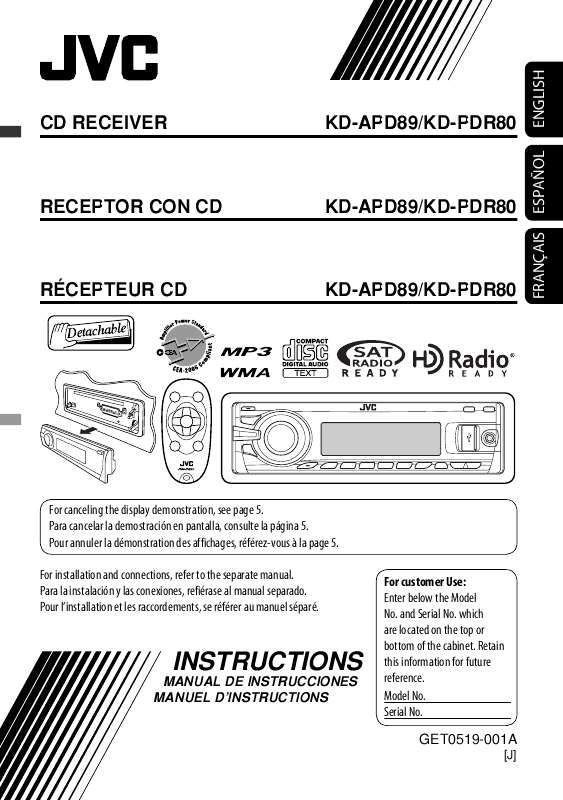 Guide utilisation JVC KD-APD89  de la marque JVC