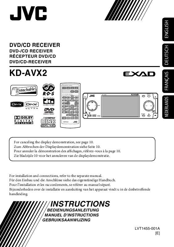 Guide utilisation JVC KD-AVX2  de la marque JVC