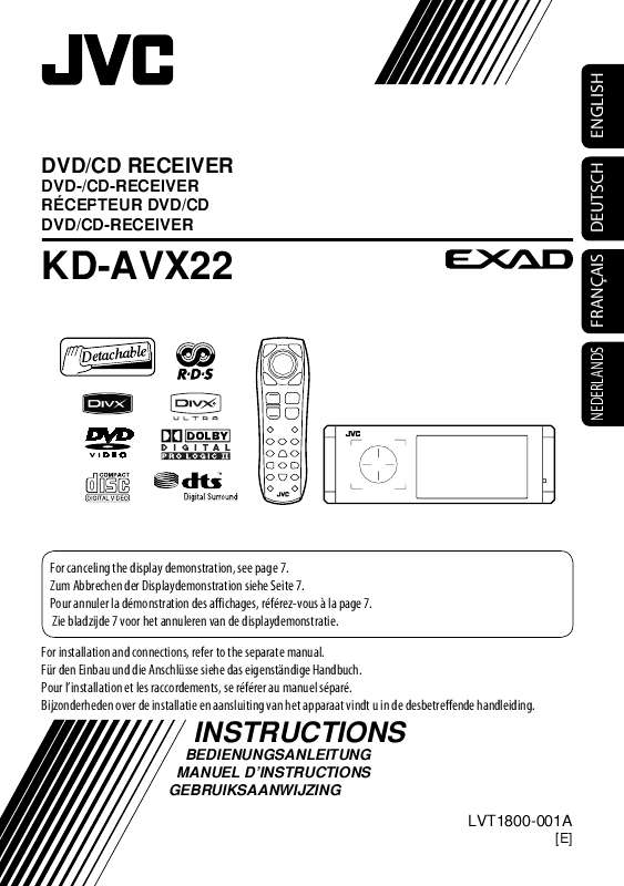 Guide utilisation JVC KD-AVX22E  de la marque JVC