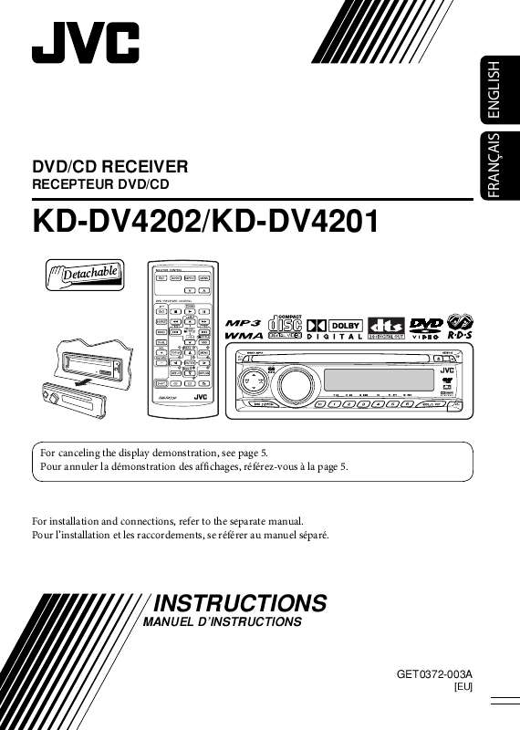 Guide utilisation JVC KD-DV4202  de la marque JVC