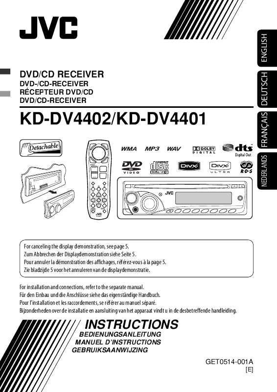 Guide utilisation JVC KD-DV4401E  de la marque JVC