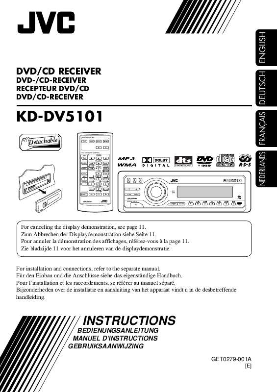 Guide utilisation JVC KD-DV5101  de la marque JVC