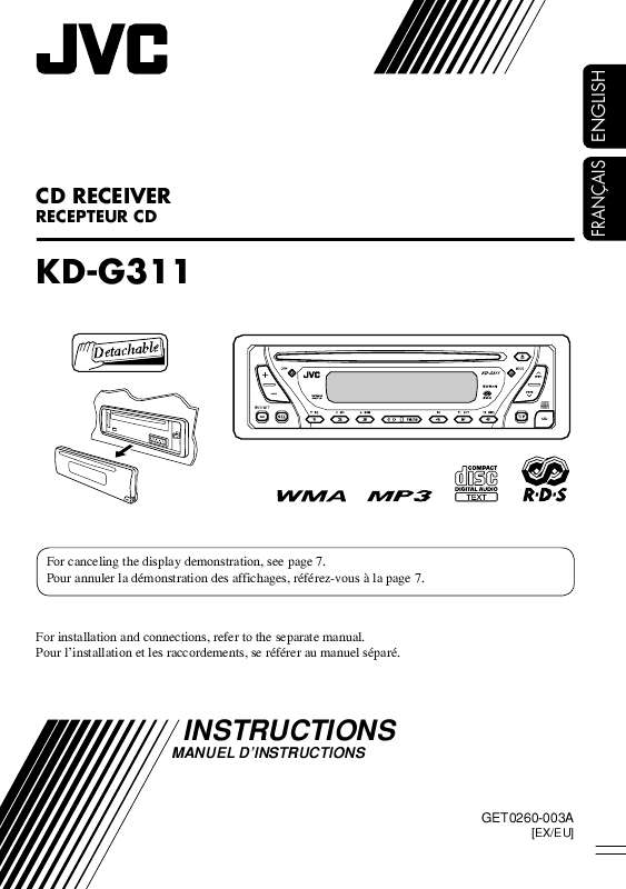 Guide utilisation JVC KD-G311  de la marque JVC