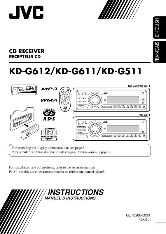 Guide utilisation JVC KD-G612  de la marque JVC
