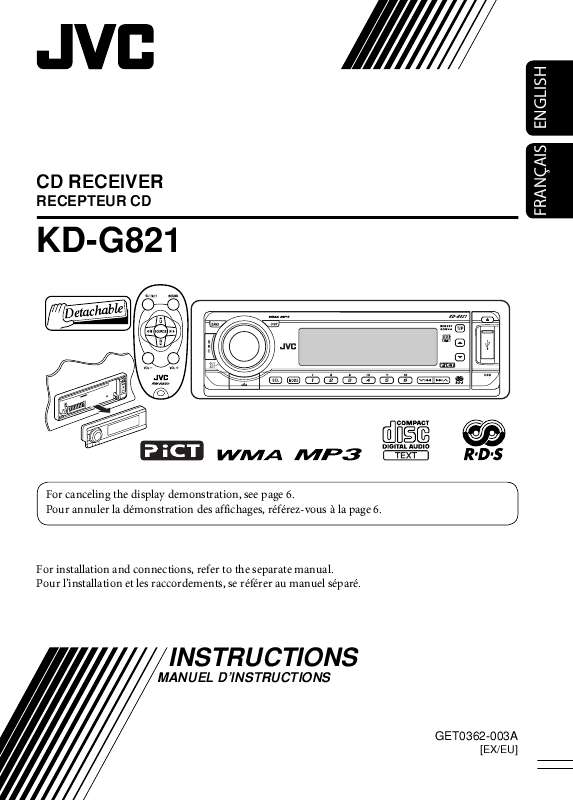 Guide utilisation JVC KD-G821  de la marque JVC