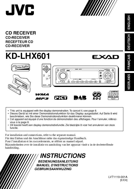 Guide utilisation JVC KD-LHX601  de la marque JVC