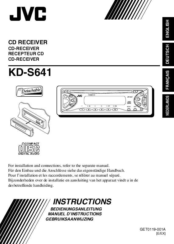 Guide utilisation JVC KD-S641  de la marque JVC
