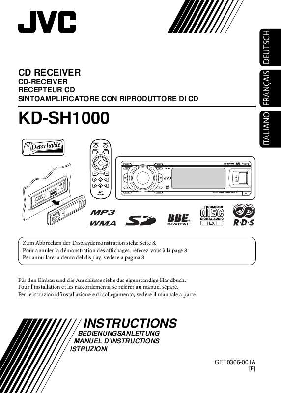 Guide utilisation JVC KD-SH1000  de la marque JVC