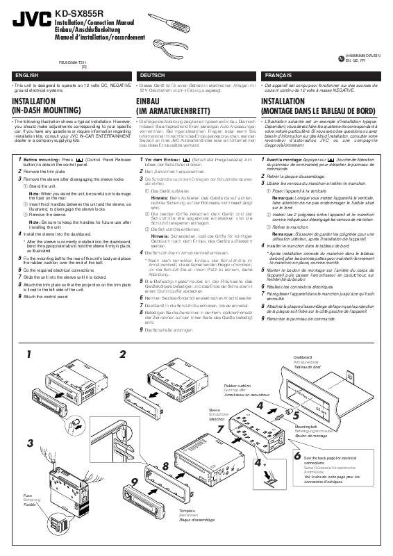 Guide utilisation JVC KD-SX855R  de la marque JVC